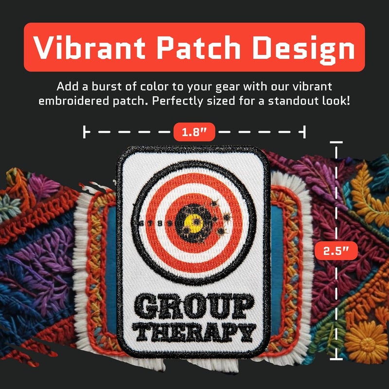 Jestik Group Therapy Embroidery Patch - Funny Embroidered Patches, Military Tactical Morale Patch with Hook and Loop Fastener, Cute Patches for Backpacks, Jeans, Jackets, Vests, Hats & More - Image 2